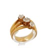 L777-016 Anel ANTIGO em OURO 19,2K - 3 DIAMANTES