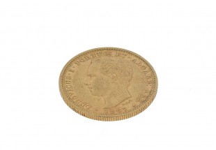 L778-015 Moeda de 5000 Reis em OURO de 22k de 1867