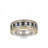 L776-004 Anel em OURO 18K - 56 DIAMANTES e 8 SAFIRAS
