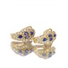 L782-011 Brincos em OURO 19,2K - SAFIRAS