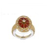 [FOTO 360°] L782-023 Anel em OURO 19,2K - 17 DIAMANTES