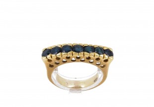 Anel em OURO 19,2K - 7 SAFIRAS
