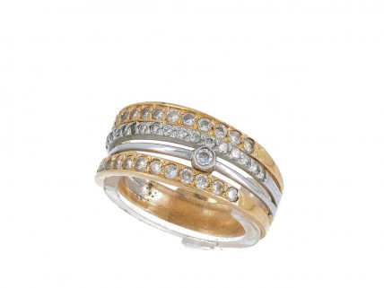 Anel em OURO Bicolor 19,2K