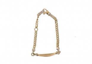 Pulseira em OURO Bicolor 18K - Chapa de gravação