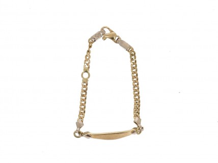 Pulseira em OURO Bicolor 18K - Chapa de gravação