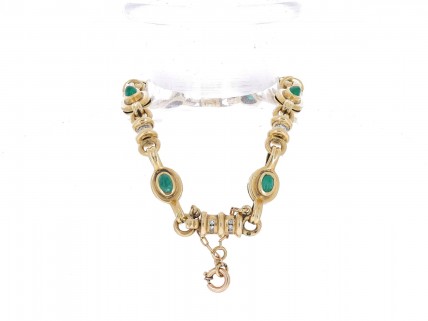 Pulseira em OURO 19,2K - 21 DIAMANTES e 6 ESMERALDAS