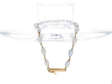Pulseira de PÉROLAS e OURO 19,2K