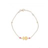Pulseira em OURO 18K - TOUS - 2 PÉROLAS e 2 RUBIS