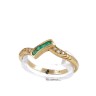 Anel em OURO 19,2K - 6 DIAMANTES e 4 ESMERALDAS