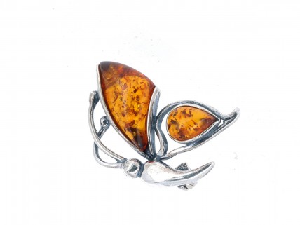 Alfinete borboleta em PRATA 925