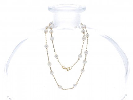 Fio em OURO 18K - 27 PÉROLAS
