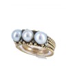Anel em OURO 19,2 kl - Pérolas e 8 DIAMANTES