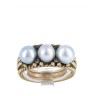 Anel em OURO 19,2 kl - Pérolas e 8 DIAMANTES