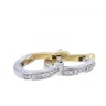 Argolas bicolor em OURO de 18kl - 14 DIAMANTES