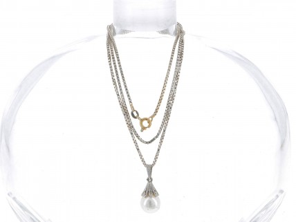 Fio com Pendente em OURO 18kl - Pérola