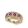 Anel em OURO 19,2K - 6 DIAMANTES e 4 RUBIS