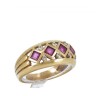 Anel em OURO 19,2K - 6 DIAMANTES e 4 RUBIS