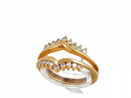 Anel em OURO 19,2K - 18 DIAMANTES 