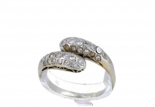 Anel em OURO 14K - 38 DIAMANTES