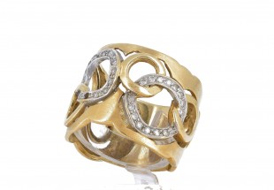 Anel em OURO 19,2K - 30 DIAMANTES