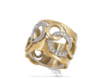 Anel em OURO 19,2K - 30 DIAMANTES