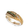 Anel em OURO 19,2K - 28 DIAMANTEs e 7 ESMERALDA