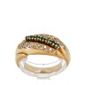 Anel em OURO 19,2K - 28 DIAMANTEs e 7 ESMERALDA