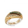 Anel em OURO 19,2K - 28 DIAMANTEs e 7 ESMERALDA