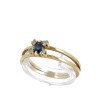Anel em OURO 19,2K - 4 DIAMANTEs e SAFIRA