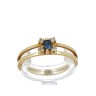 Anel em OURO 19,2K - 4 DIAMANTEs e SAFIRA
