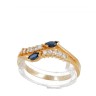 Anel em OURO 19,2K - 10 DIAMANTEs e 2 SAFIRAS