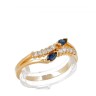 Anel em OURO 19,2K - 10 DIAMANTEs e 2 SAFIRAS