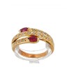 [FOTO 360°] Anel em OURO 19,2K - 17 DIAMANTES e 2 RUBIS