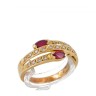 [FOTO 360°] Anel em OURO 19,2K - 17 DIAMANTES e 2 RUBIS