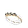 Anel em OURO 19,2K - 7 DIAMANTEs e 7 SAFIRAS