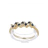 Anel em OURO 19,2K - 7 DIAMANTEs e 7 SAFIRAS