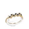 Anel em OURO 19,2K - 7 DIAMANTEs e 7 SAFIRAS