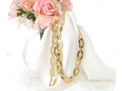 Colar EXCLUSIVO de PRATA 925 dourada fosca com argolas ovais