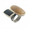 Anel exclusivo de PRATA 925 e OURO 9K com pedras ONIX e QUARTZO rutilio