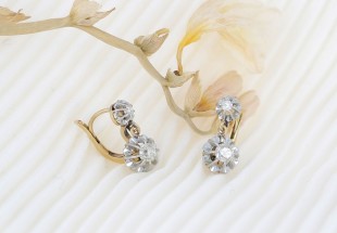 Brincos ANTIGOS em OURO 19,2K - 4 DIAMANTES