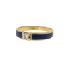 Anel solitário com esmalte azul e 1 DIAMANTES, em OURO 19,2kl 