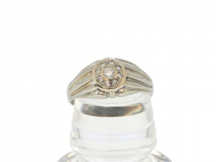 Anel de Homem com 9 DIAMANTES, em  OURO 19,2kl