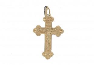 Crucifixo com 3 DIAMANTES, em OURO 19,2kl