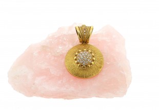 Medalha com 34 DIAMANTES em OURO 19,2kl 