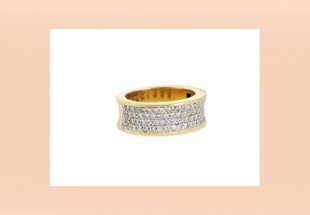 Aliança com 80 DIAMANTES em OURO 18kl