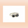 Anel ANTIGO com 24 DIAMANTES e 2 SAFIRAS em OURO 19,2kl