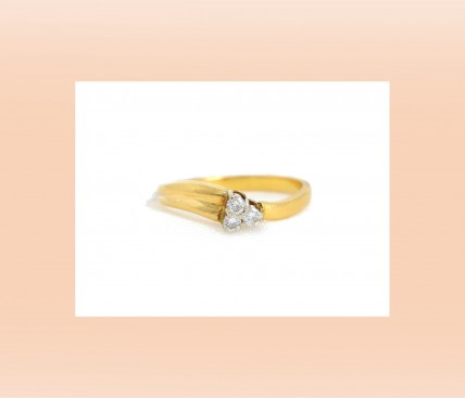 Anel 3 DIAMANTES  em OURO 19,2 kl