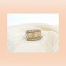 Anel Bicolor com 80 DIAMANTE em OURO 19,2kl