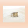 Anel Bicolor com 80 DIAMANTE em OURO 19,2kl