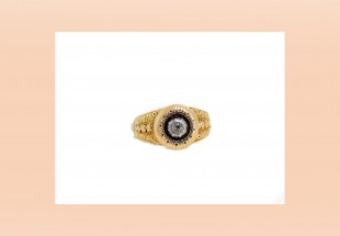 Anel Vintage com 1 DIAMANTES em OURO 19,2kl 